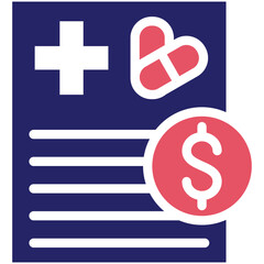 Fototapeta premium Medical Bill vector icon illustration of Health Checkup iconset.