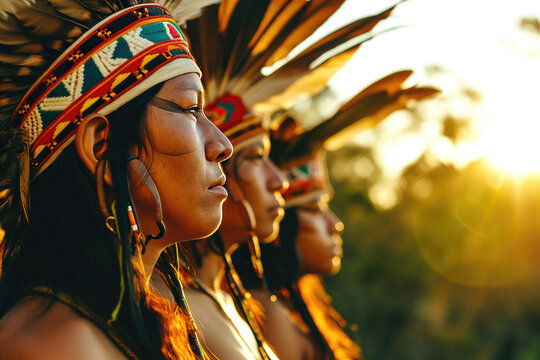 Dignified Sunset: Indigenous Perspectives in Dusk Light
