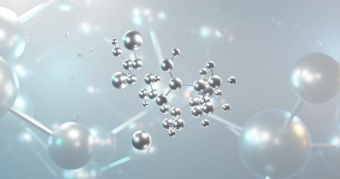 Levothyroxine rotating 3d molecule, molecular structure of thyroxine t4, seamless video