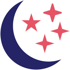Star And Crescent Moon vector icon illustration of Ramadan iconset.