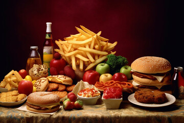 Harmful food. Fast food. Unhealthy food.