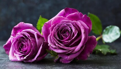 purple roses on dark background
