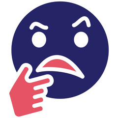 Thinking Face vector icon illustration of Emoji iconset.