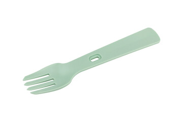 reusable plastic fork isolated from background