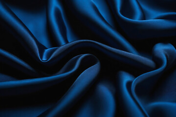 Obraz premium Abstract dark blue silk texture background