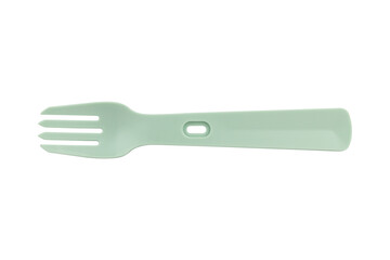 reusable plastic fork isolated from background