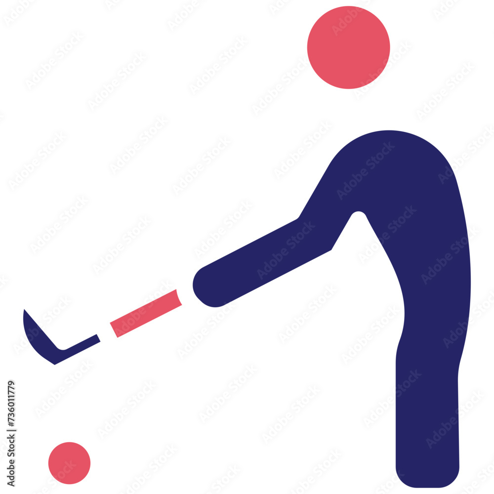 Wall mural hockey player vector icon illustration of physical fitness iconset.