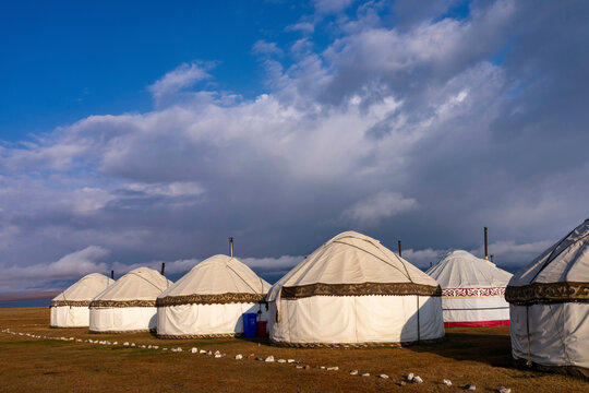 Yurts camp Kyrgyz steppe, Kyrgyzstan