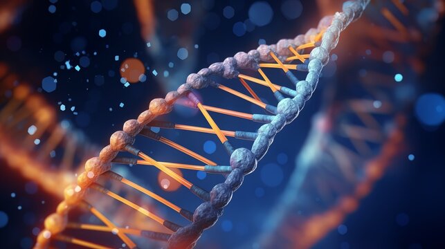 3d rendered helix intertwine DNA gene structure