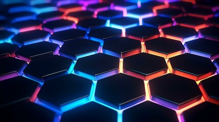 Abstract and futuristic hexagonal background