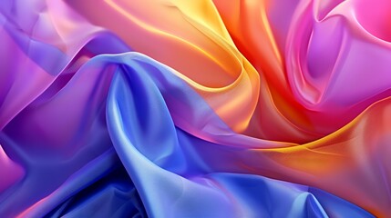 Fototapeta premium Abstract background with colorful silk waves
