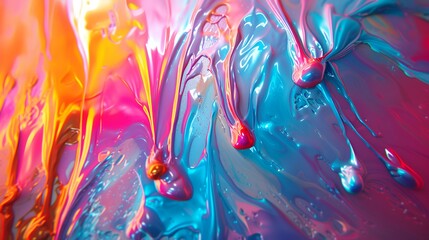 Abstract background of colorful dripping paint