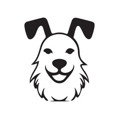 Cute black vector dog icon Stock Vector