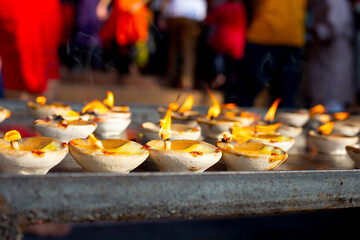 Candle for praying,  Batu caves Malaysia