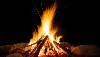 ai generated image of bonfire isolated on png background