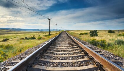 Fototapeta na wymiar railway in prairie