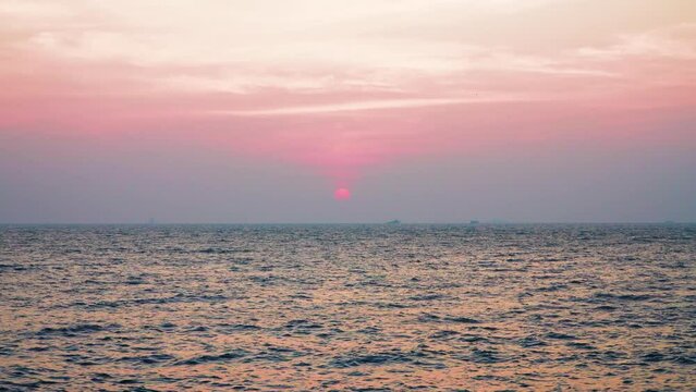 Goldern Hour Sunsetting in Arabian Sea at the beach in Alappuzha