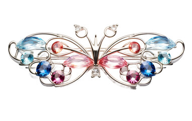 Cheerful Butterfly-Shaped Hair Ornament with Sparkling Jewels on isolated white background