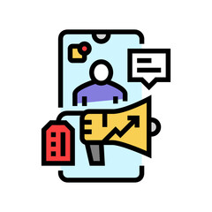 influencer marketing color icon vector. influencer marketing sign. isolated symbol illustration