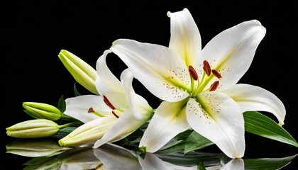 flower white lily isolated on transparent background