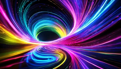 Dynamic Neon: Swirling Colors in Motion"