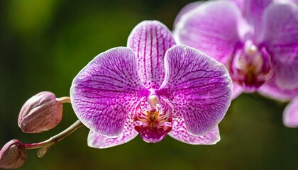 purple phalaenopsis orchid flower in full bloom isolated from background macro background for various graphic design png file