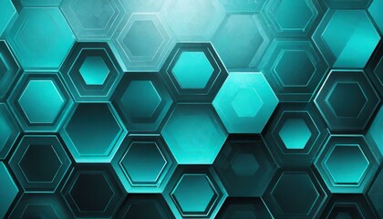 Tech Hexagons: A Dark Turquoise Abstract