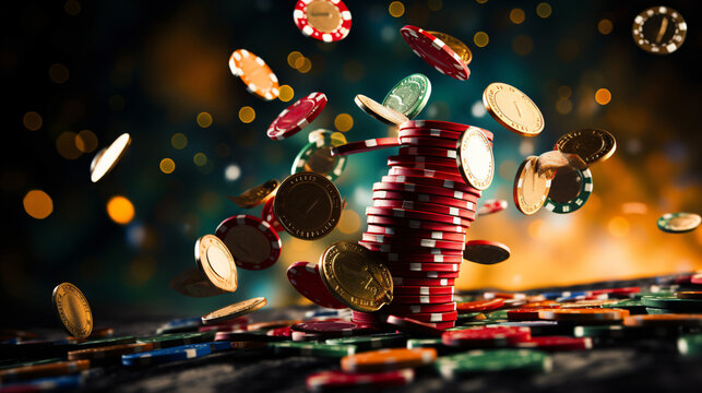 High contrast image of casino chips