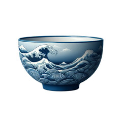 blue bowl isolated on transparent or white background, png