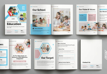 Education School Plan Template - obrazy, fototapety, plakaty