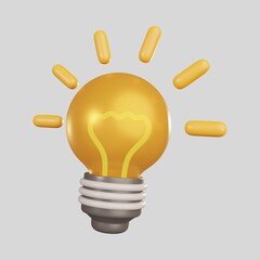 3D light Bulb. 3D light Bulb illustrations. 3d light illustration. 3D illustration of light Bulbs. - 100