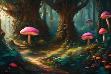 mushroom background in he gee nary  