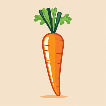 Flat illustration of a logo featuring an artistic representation of a carrot