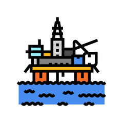 Fototapeta premium platform oil industry color icon vector. platform oil industry sign. isolated symbol illustration