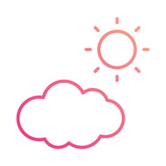 Cloud And Sun Icon vector. Stock illustration.