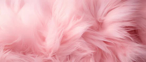 Foto op Plexiglas Fondo de textura con pelaje de color rosa con ondas © Helena GARCIA