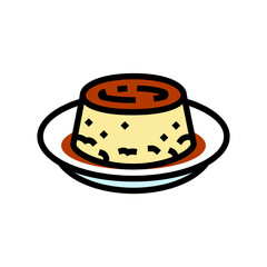 spanish flan spanish cuisine color icon vector. spanish flan spanish cuisine sign. isolated symbol illustration