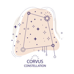 Star constellation Corvus vector illustration © alinart