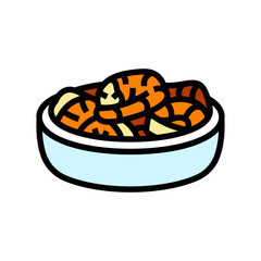 gambas al ajillo spanish cuisine color icon vector. gambas al ajillo spanish cuisine sign. isolated symbol illustration