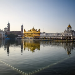 Beautiful view of Golden Temple - Harmandir Sahib in Amritsar, Punjab, India, Famous indian sikh...