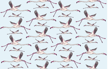 flamingo pattern seamless textile