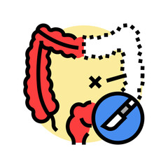 bowel resection surgery doctor color icon vector. bowel resection surgery doctor sign. isolated symbol illustration