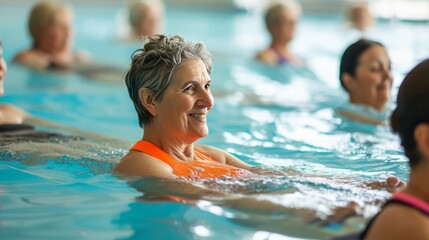 Elderly women are taking care of themselves by engaging in physical activities, such as swimming, and prioritizing overall health. 