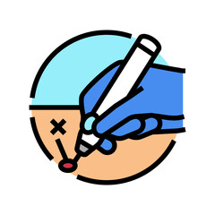 cautery surgery doctor color icon vector. cautery surgery doctor sign. isolated symbol illustration