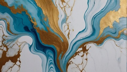 Azure abstract white marble background art paint pattern ink texture watercolor gold leaf fluid wall. 