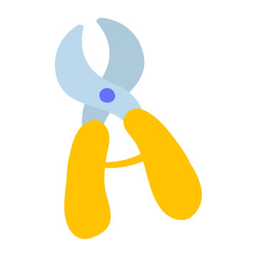 recommend clip art: Garden scissors. Flat design. Vector icon. Hand drawn illustration