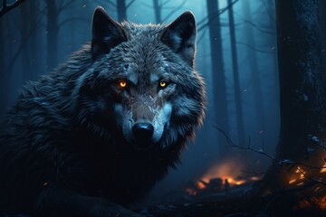 a wolf in the woods