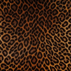 Leopard fur texture seamless pattern in brown for fashion design. Generative ai