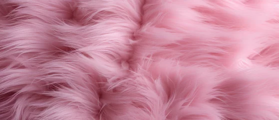 Foto op Plexiglas Fondo de textura con pelaje de color rosa intenso con ondas  © Helena GARCIA