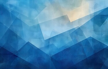 the watercolor background is blue with triangles